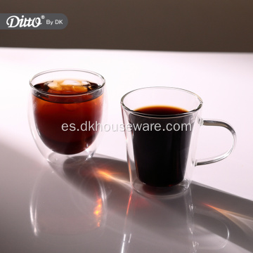 Taza de beber de vidrio transparente de taza de café de 220 ml